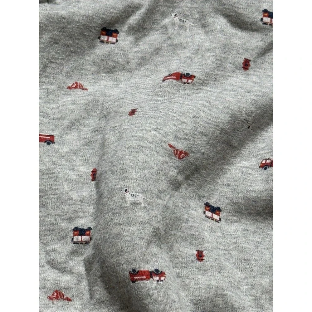 Carter’s Baby Boy Fire Truck Footed Sleeper Pajamas Gray 3M Zip-Up